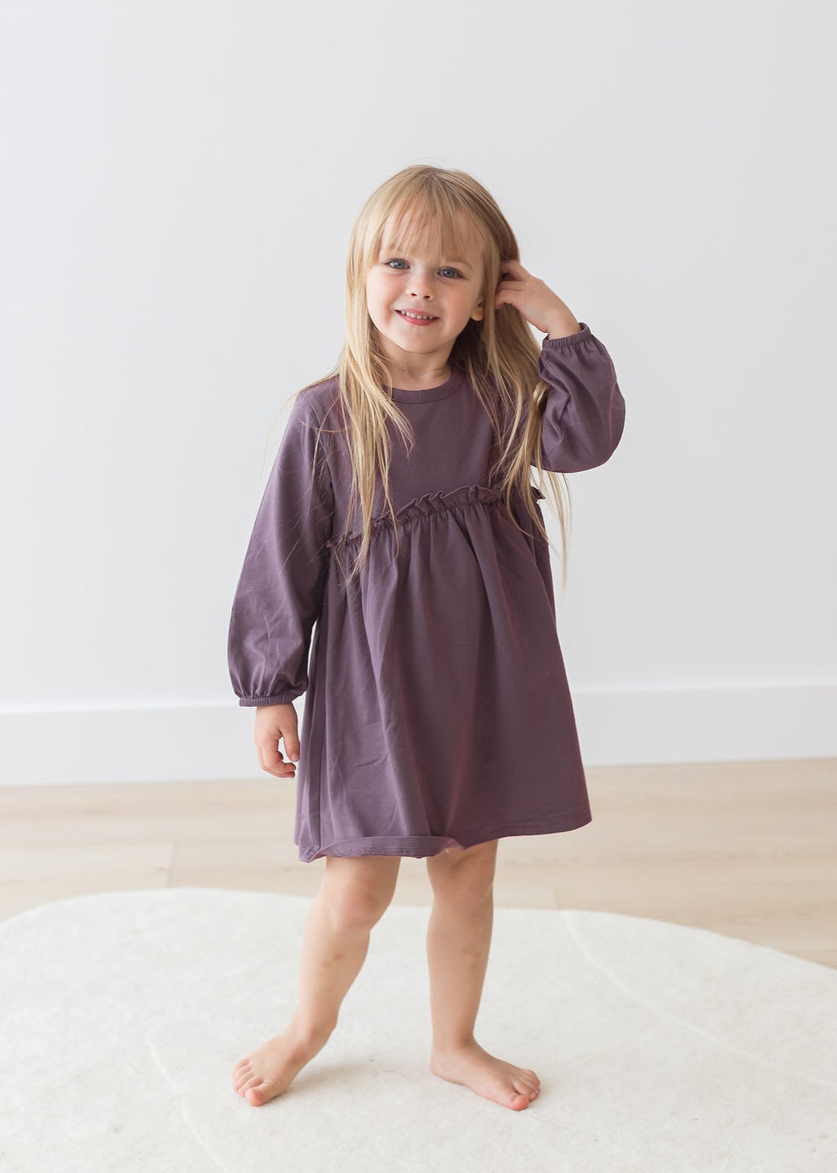 Long Sleeve Jersey Dress | Elderberry - Mila & Co.