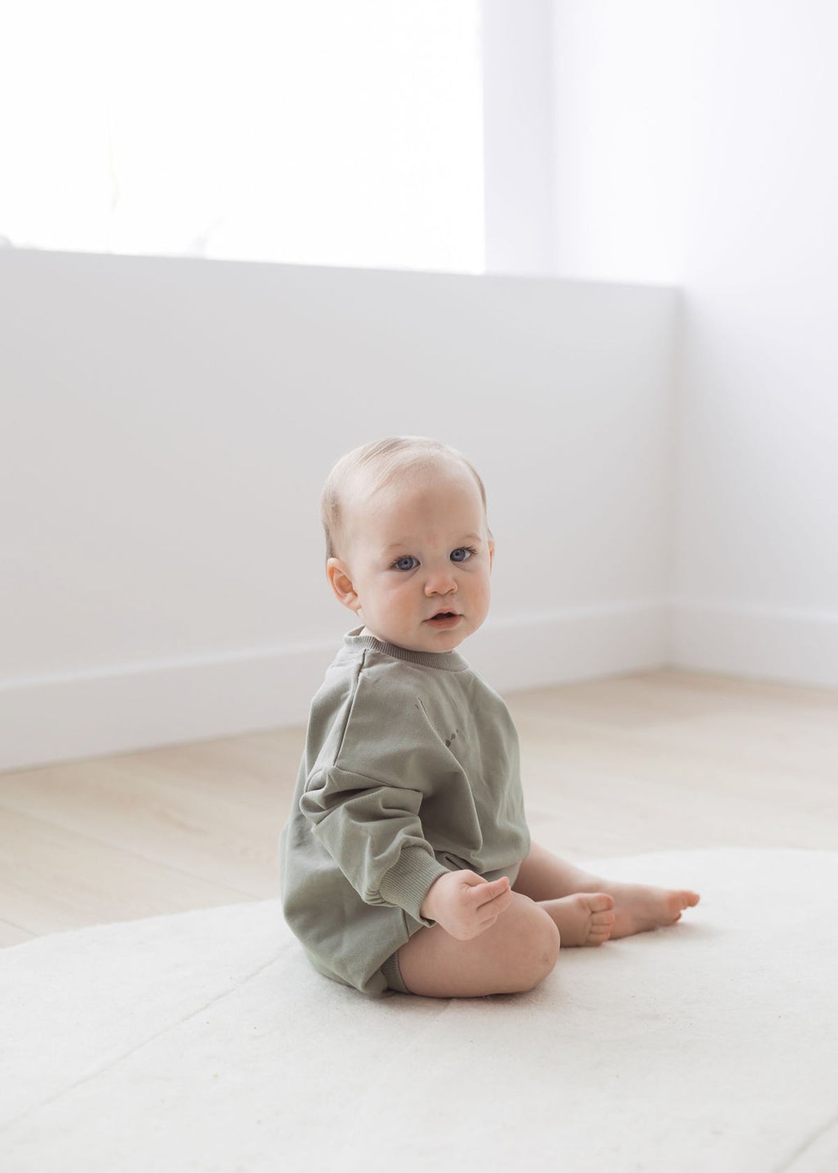 Sweatshirt Bubble Romper | Basil - Mila & Co.