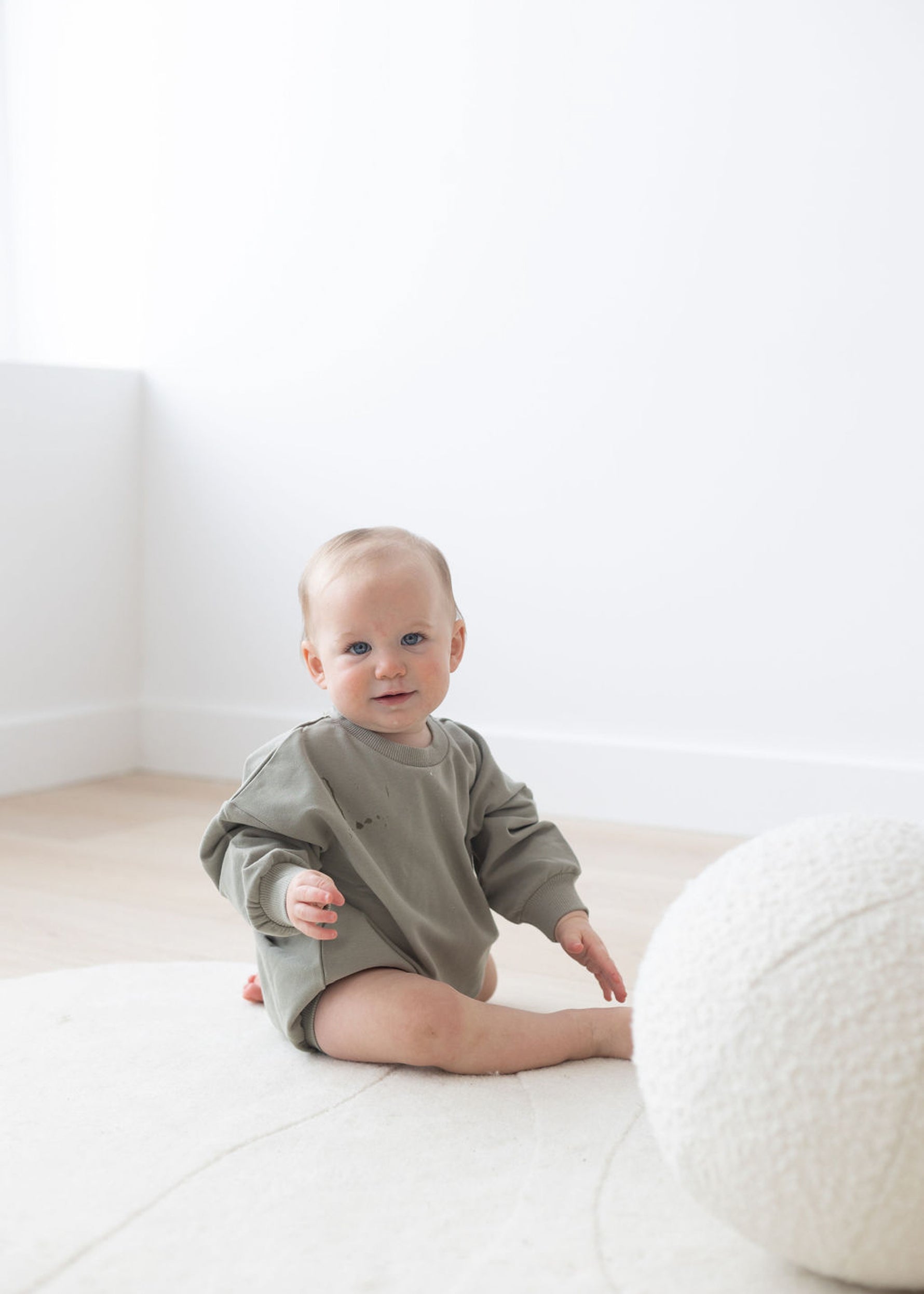 Sweatshirt Bubble Romper | Basil - Mila & Co.