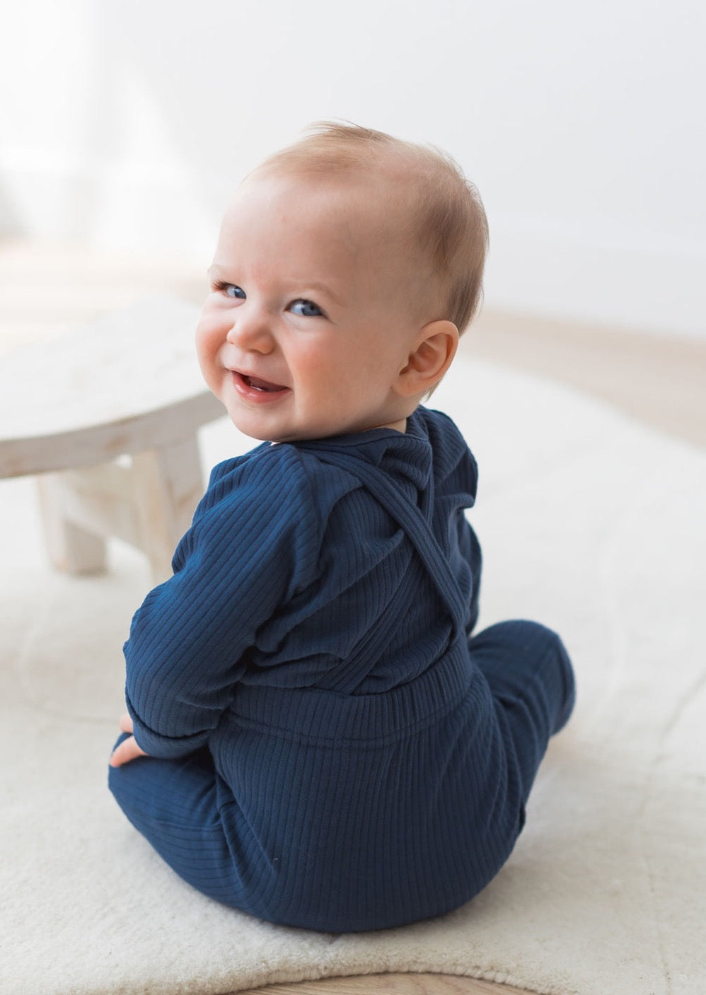 Ribbed Suspender | Navy - Mila & Co.