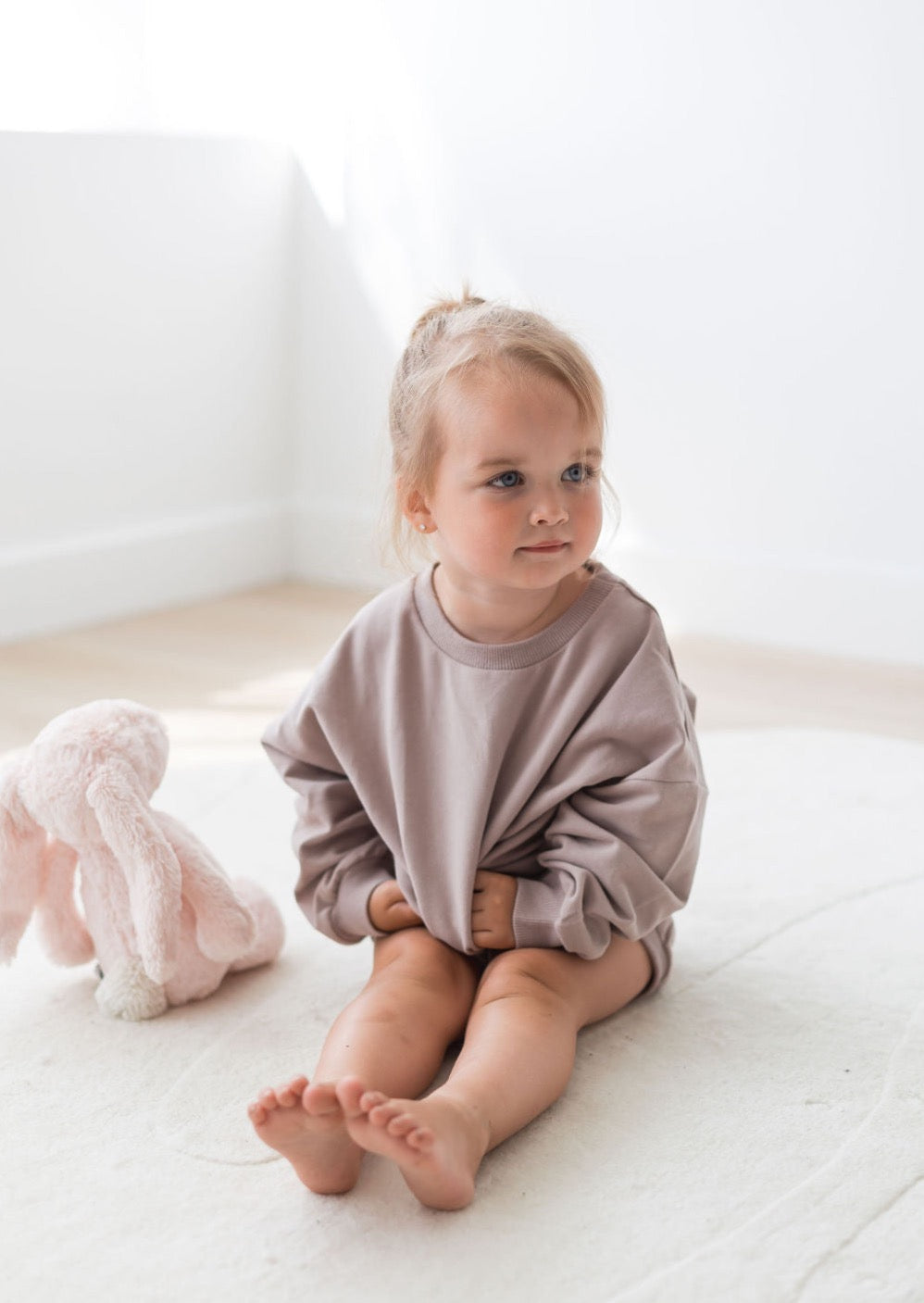 Sweatshirt Bubble Romper | Pale Mulberry - Mila & Co.