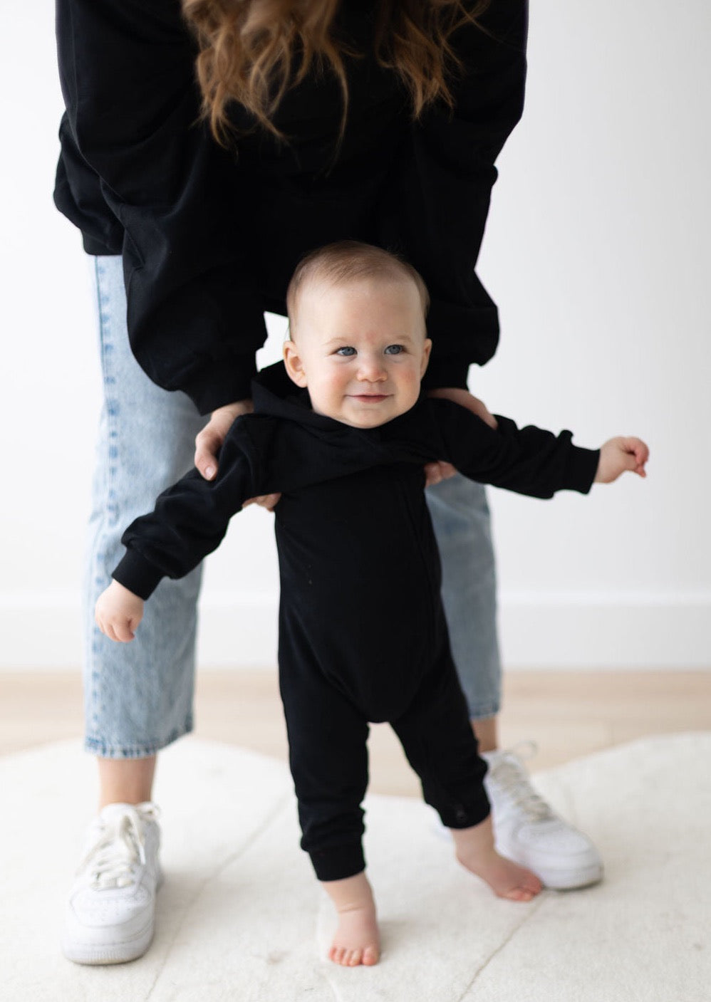 Hoodie Romper | Black - Mila &amp; Co.