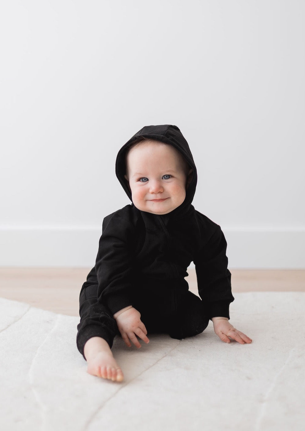 Hoodie Romper | Black - Mila & Co.