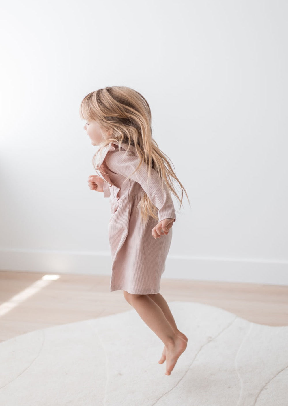 Ribbed Flutter Dress | Blush - Mila & Co.