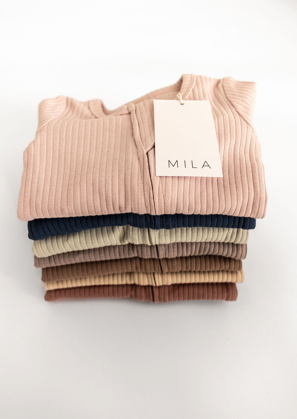 Ribbed Footie | Blush - Mila & Co.