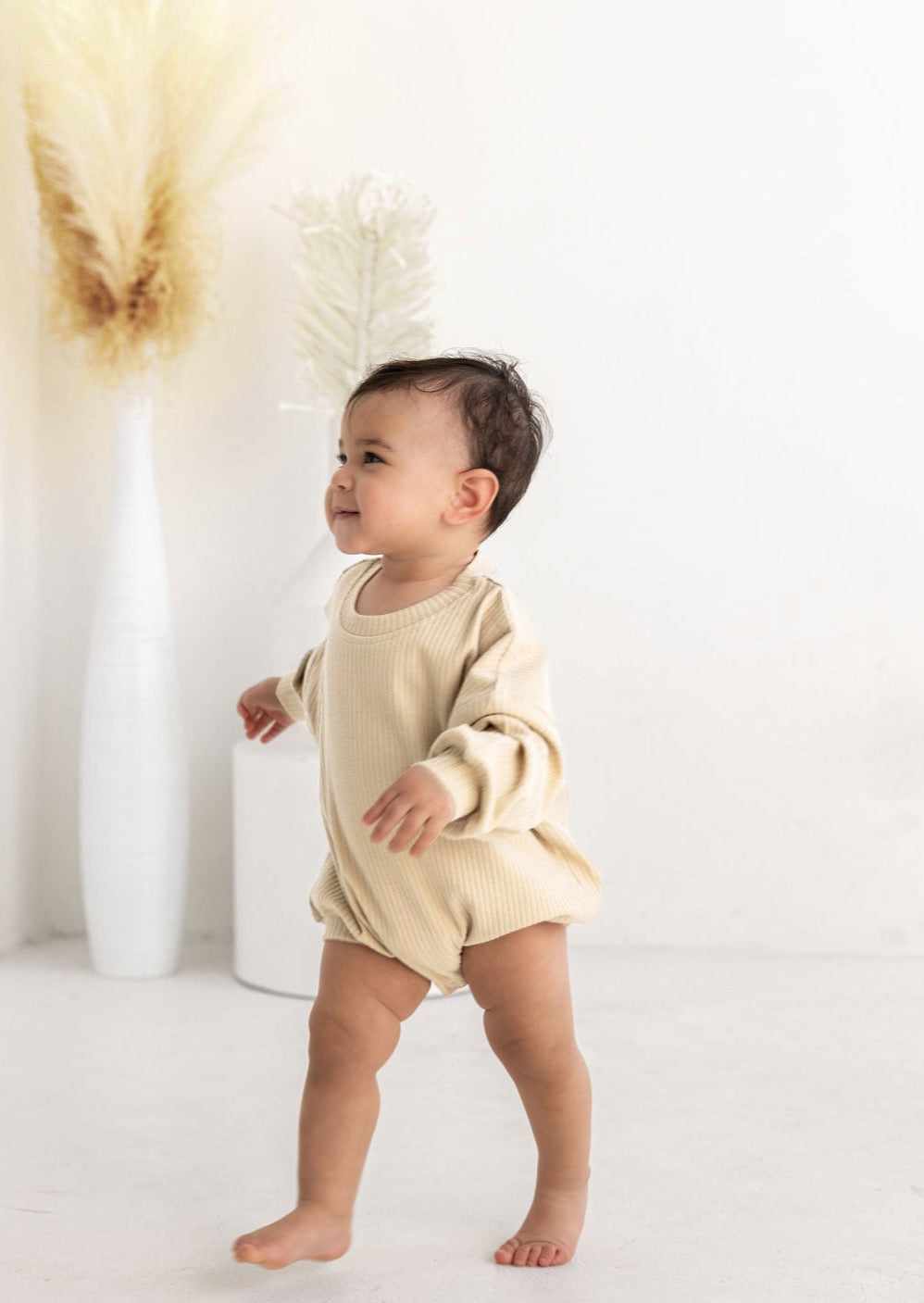 Ribbed Bubble Romper | Honey - Mila & Co.