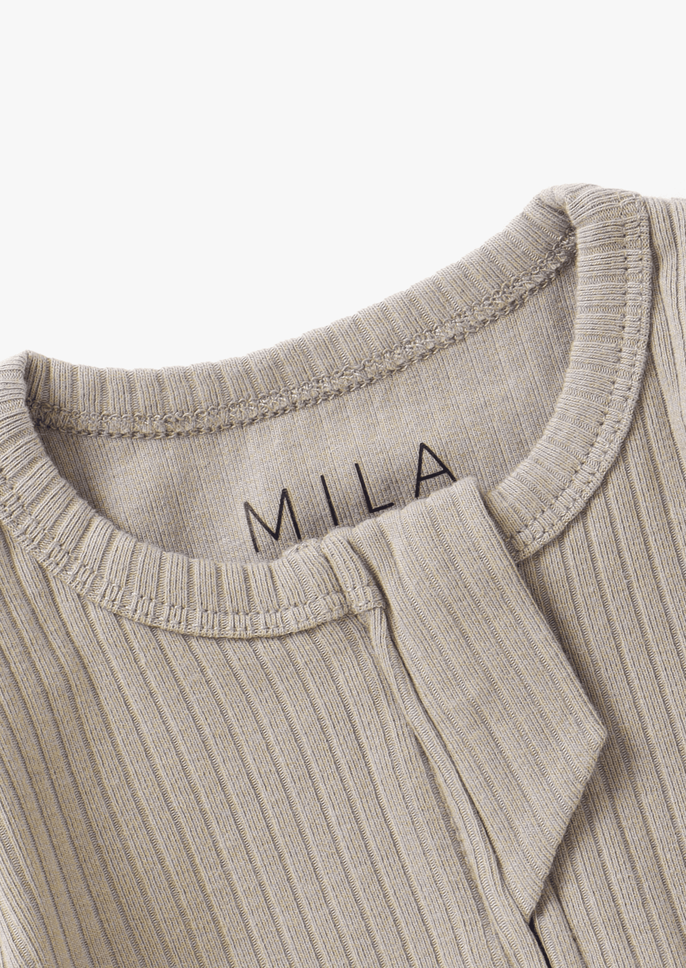 Ribbed Footie | Mushroom - Mila & Co.