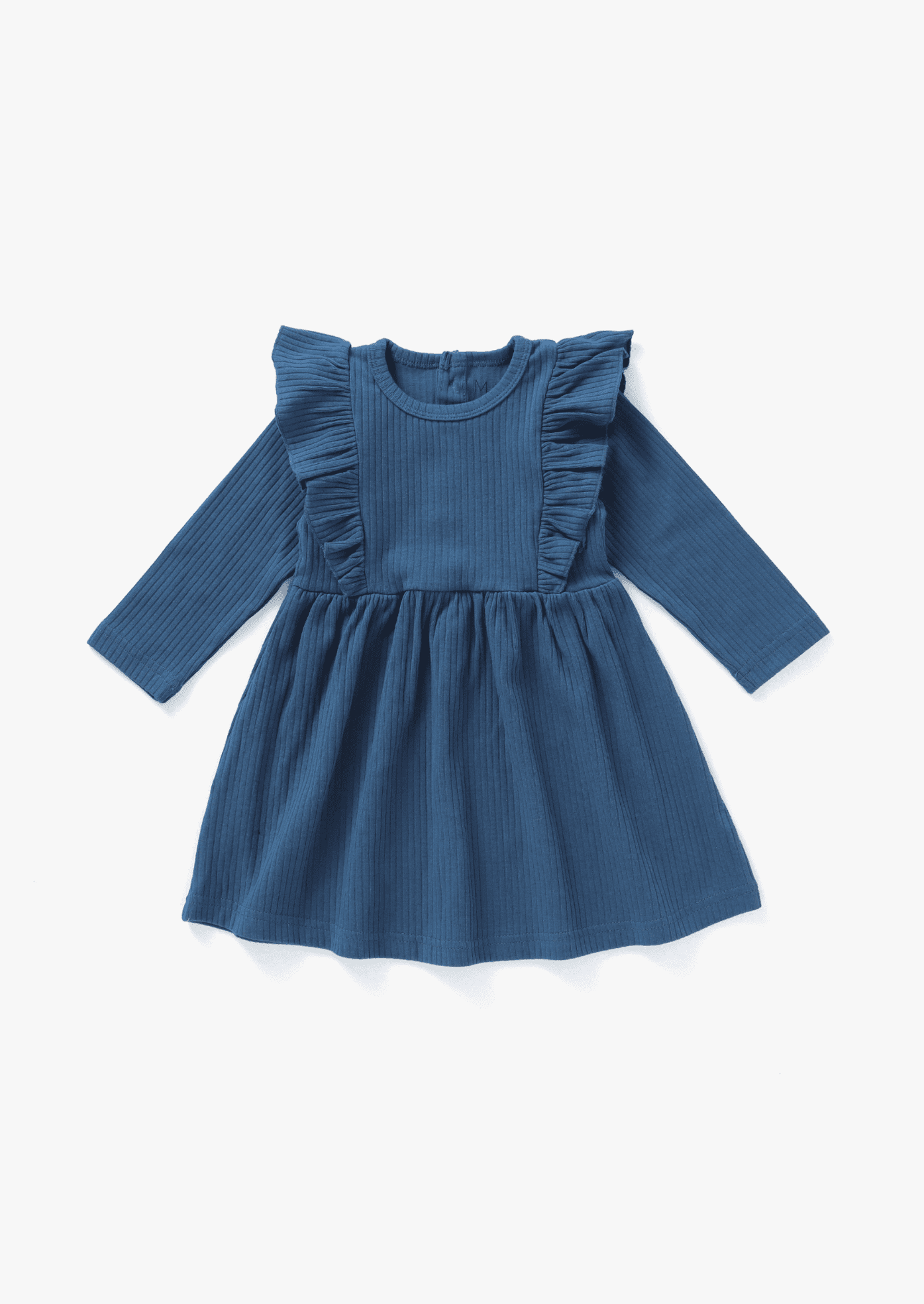 Ribbed Flutter Dress | Navy - Mila & Co.