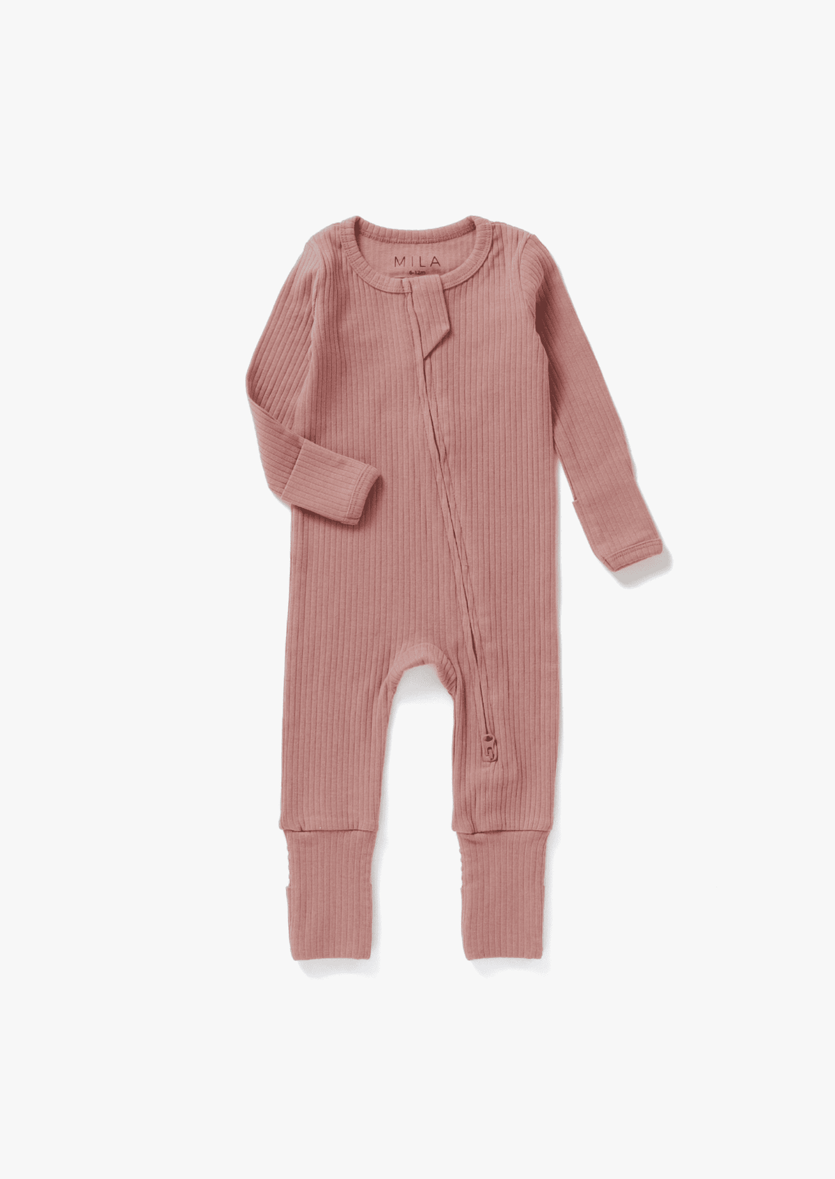 Ribbed Zipper Romper | Vintage Rose - Mila & Co.