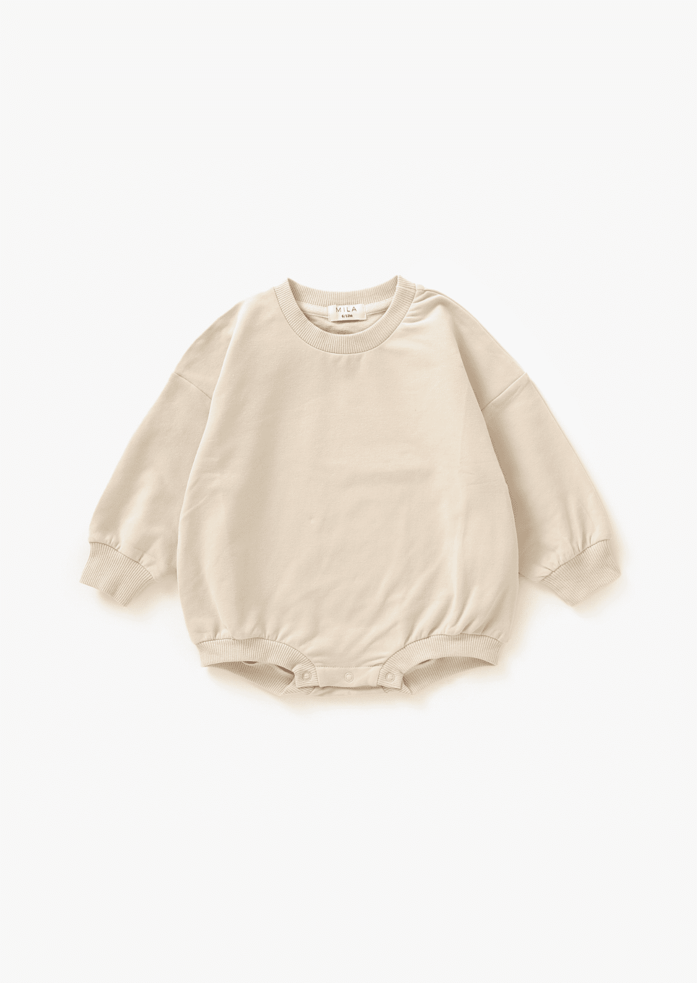Sweatshirt Bubble Romper | Cream - Mila & Co.
