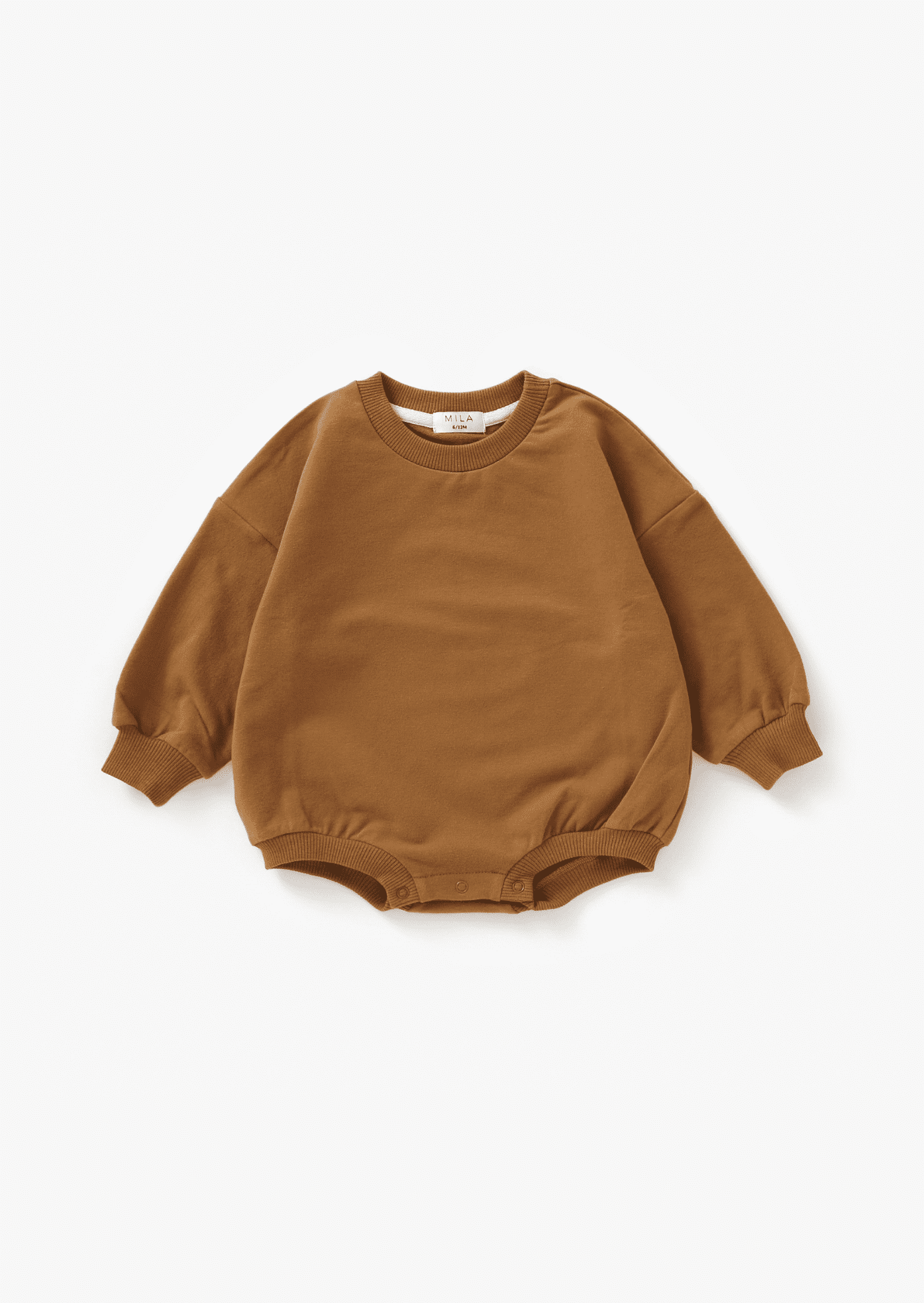 Sweatshirt Bubble Romper | Cinnamon - Mila & Co.