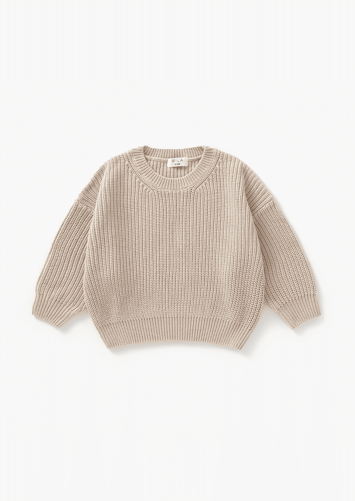 oh baby! Wide Rib Sweater Knit Millie Slouch in Vanilla Blush Combo