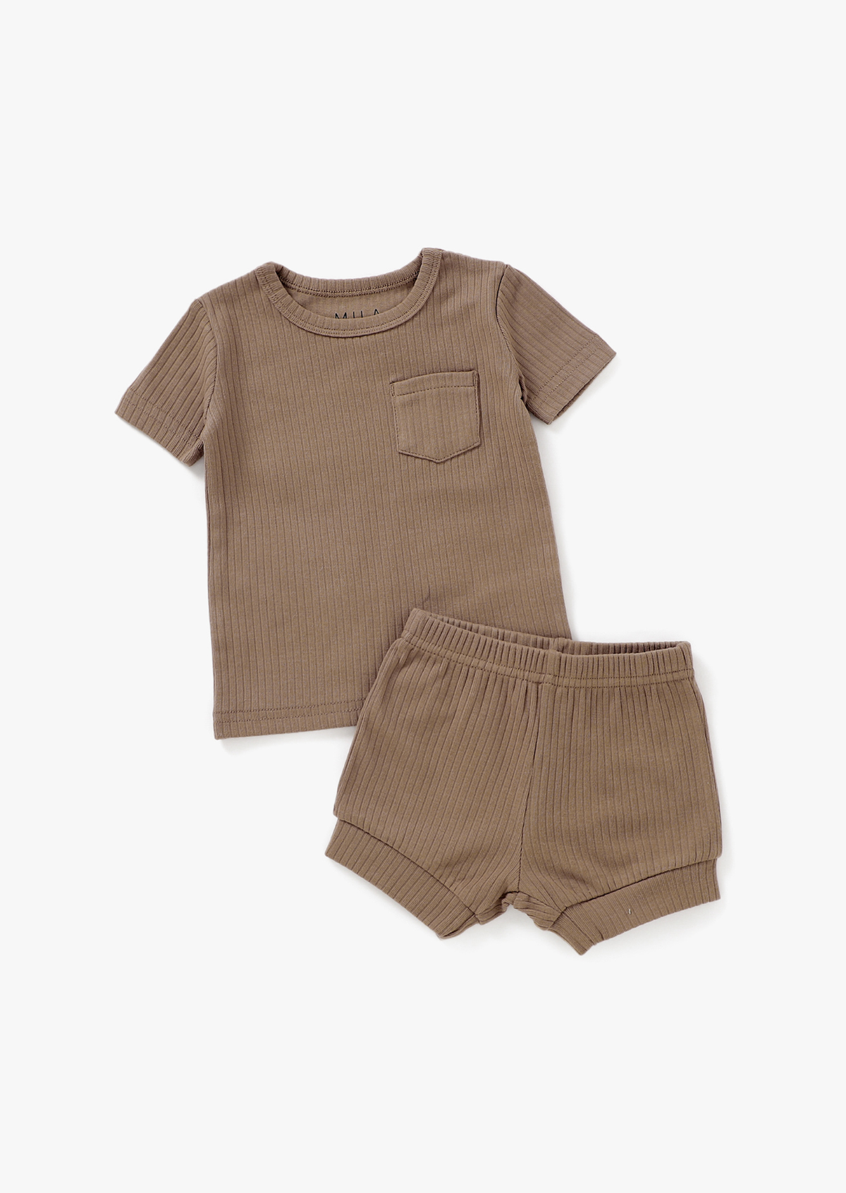 Ribbed Short Set | Cappuccino - Mila & Co.