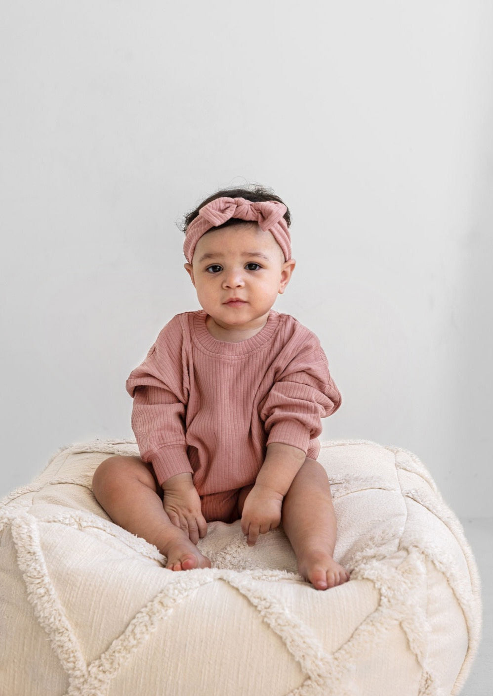 Ribbed Bubble Romper | Vintage Rose - Mila & Co.