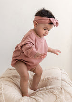 Ribbed Bubble Romper | Vintage Rose - Mila & Co.