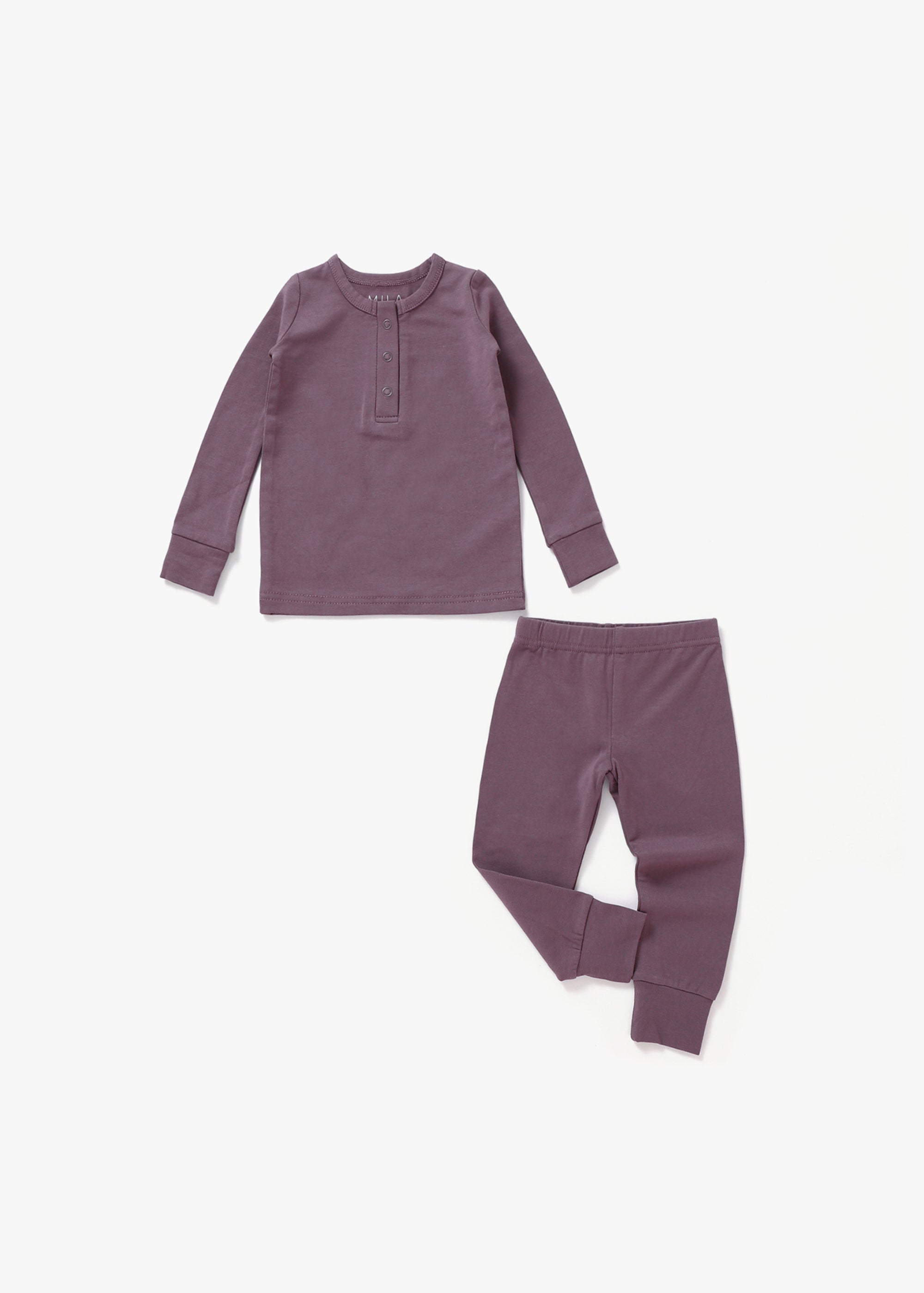 Long Sleeve Henley Set | Elderberry - Mila & Co.