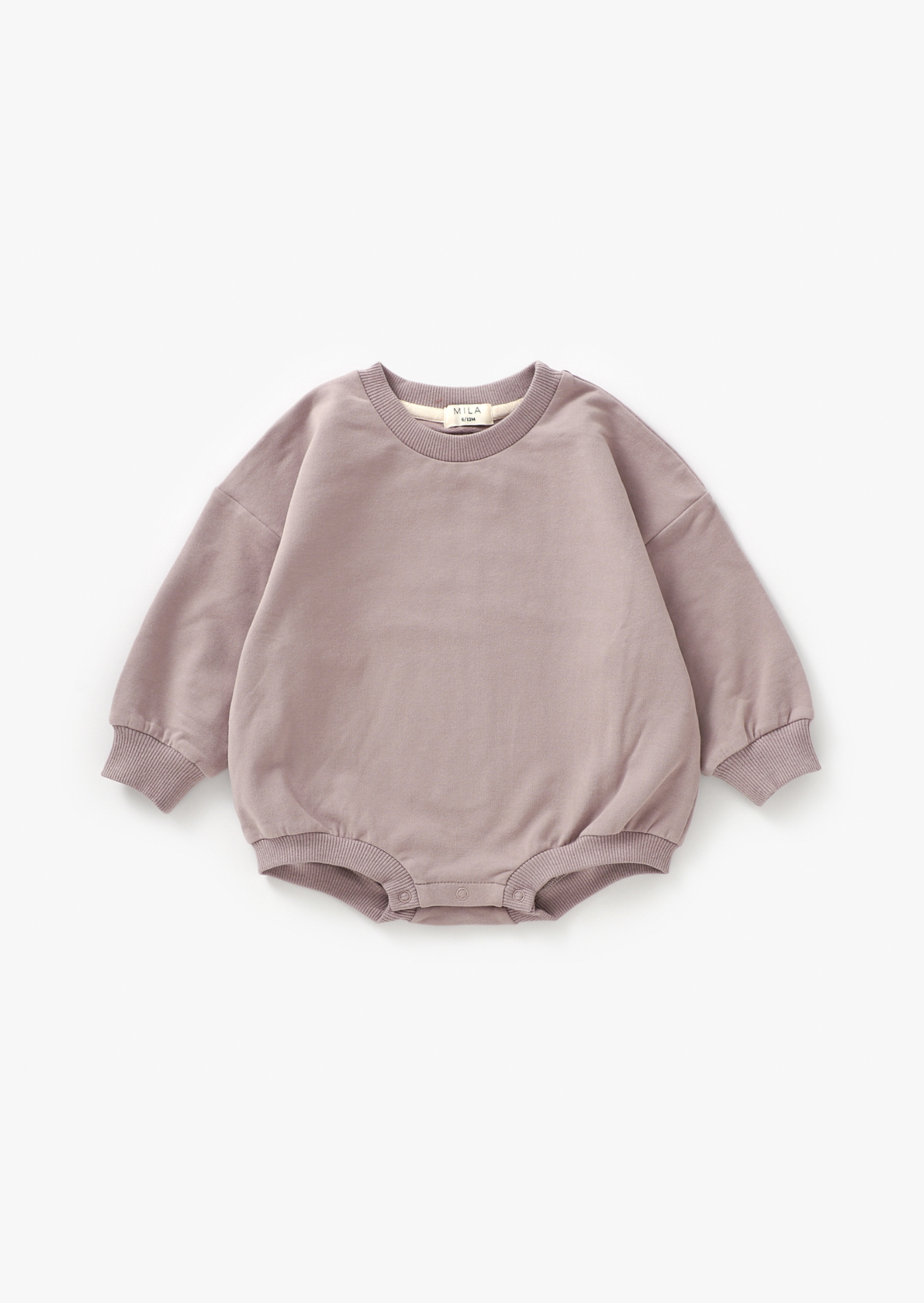 Sweatshirt Bubble Romper | Pale Mulberry - Mila &amp; Co.