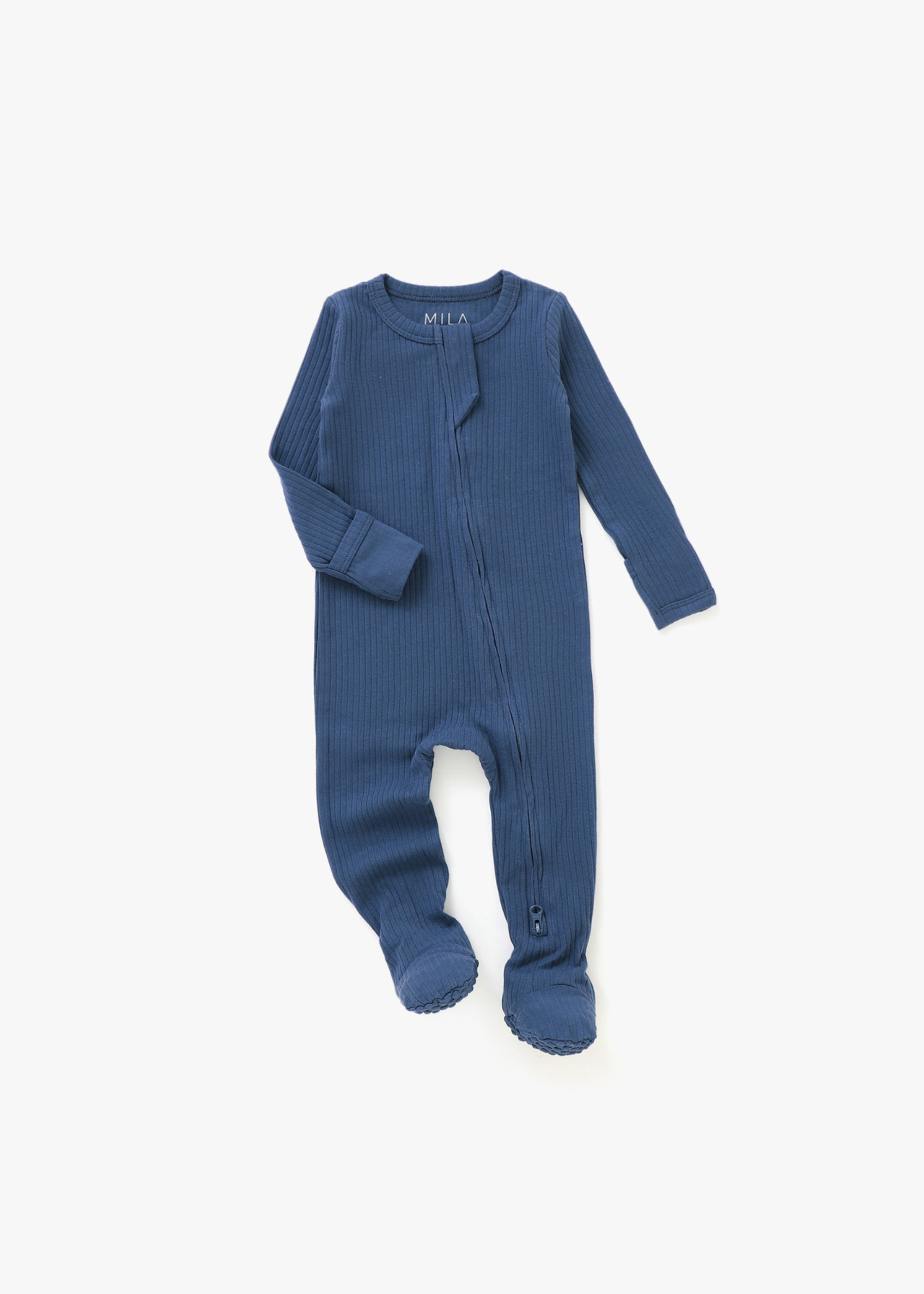 Ribbed Footie | Navy - Mila & Co.