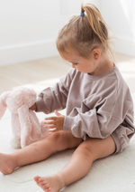 Sweatshirt Bubble Romper | Pale Mulberry - Mila & Co.