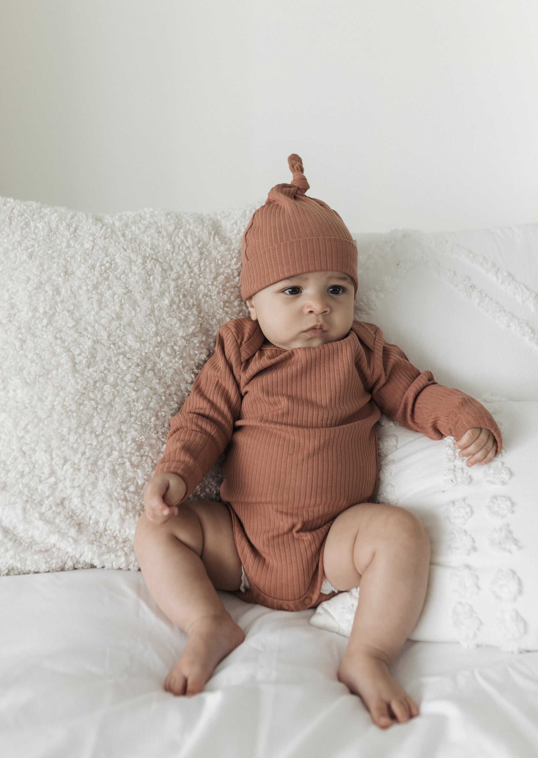 Ribbed Bodysuit | Terracotta - Mila & Co.