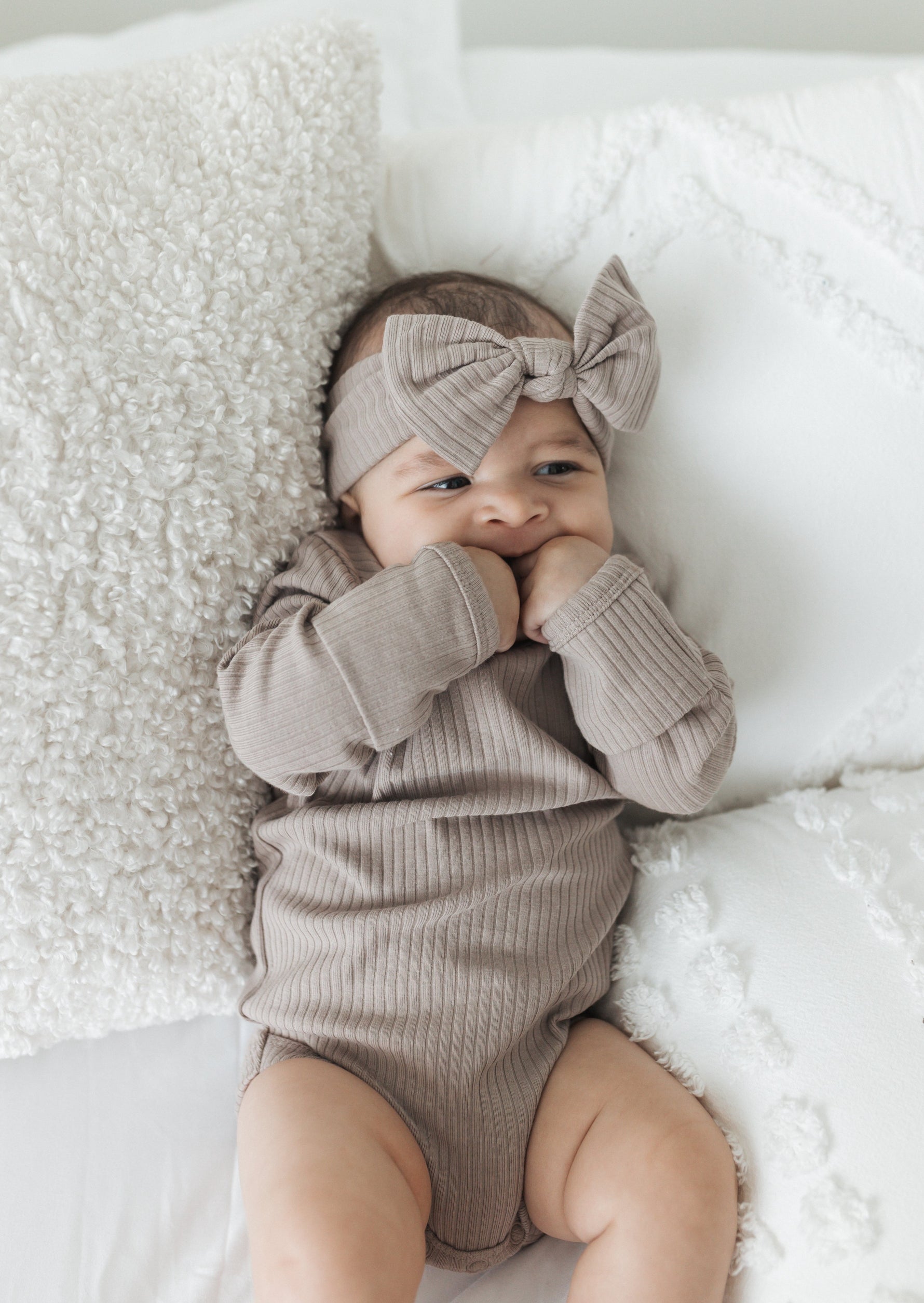 Ribbed Bodysuit | Mushroom - Mila & Co.