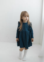 Ribbed Flutter Dress | Navy - Mila & Co.