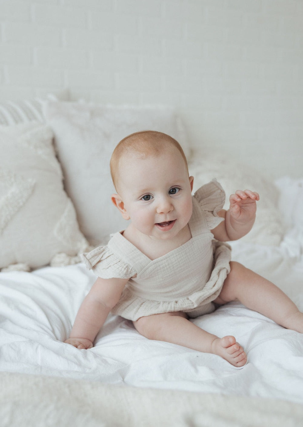 Flutter Bubble Romper | Oatmeal - Mila & Co.