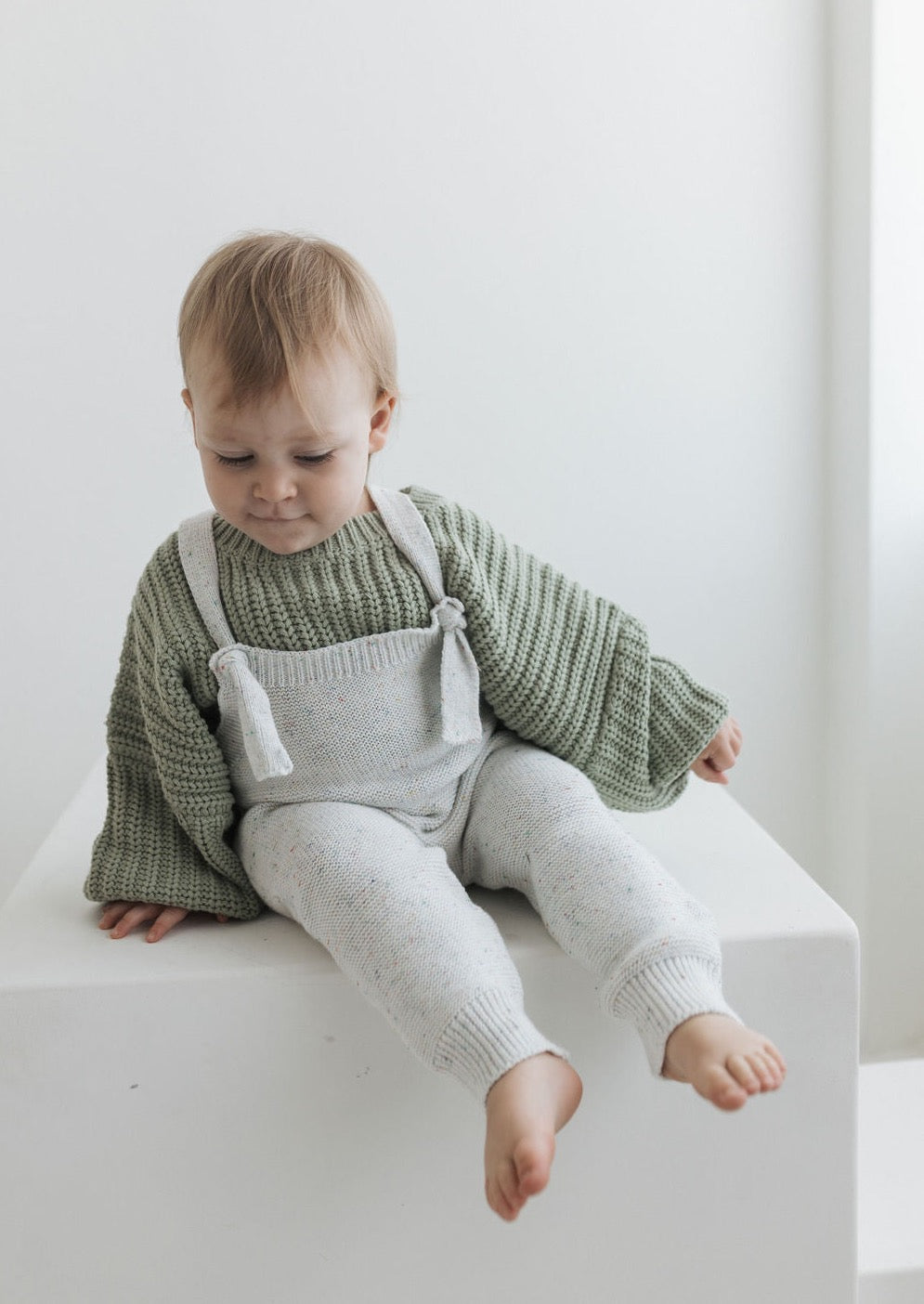 Purl Knit Overalls | Frosted Sprinkles - Mila & Co.